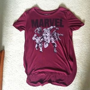 Maroon Marvem comic tshirt